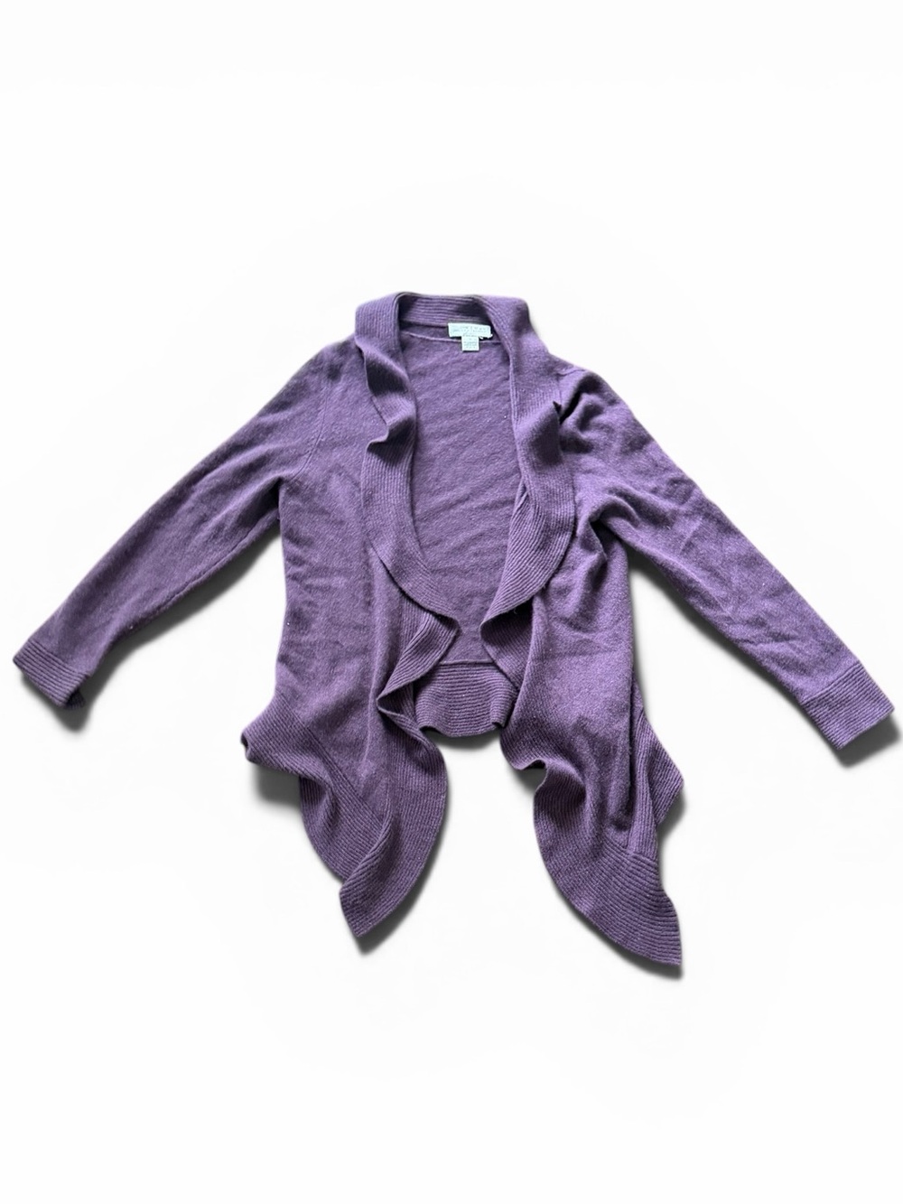 Kenar 100% 2 PY Cashmere Plum Purple Wool Cardigan